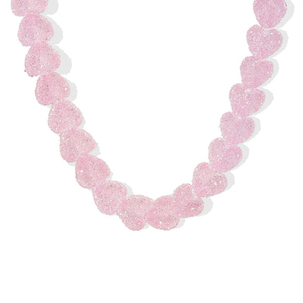 Hot selling colored love resin necklace new cute candy niche design high-end jewelry