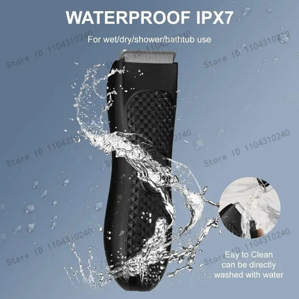 Body Hair Trimmer for Men Electric Groin Hair Trimmer Rechargeable Ball Shaver Groomer Replaceable Ceramic Blade Head Waterproof