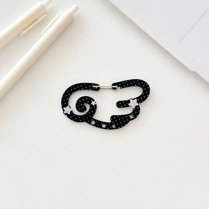 Cute Wings Shape Carabiner Keychain Portable Acrylic Keyring Hook Multifunctional Backpack Pendant Keychain Ornament