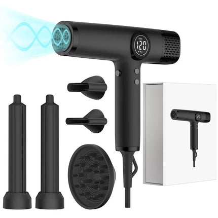 Professional Salon Low Noise Negative Ionic  High-Speed 110000 RPM Brushless Motor Hair Dryer Set with Magnetic Nozzle