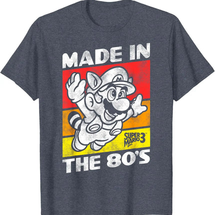2026 New Super Mario unisex 100%cotton shirt, high quality vintage O-neck T-shirt Harajuku summer Men's Japanese fashion Shirt