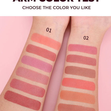 Long Wear Blush Makeup Palette Buildable Color Velvet Finish Face Powder Cheek Contouring Brightening