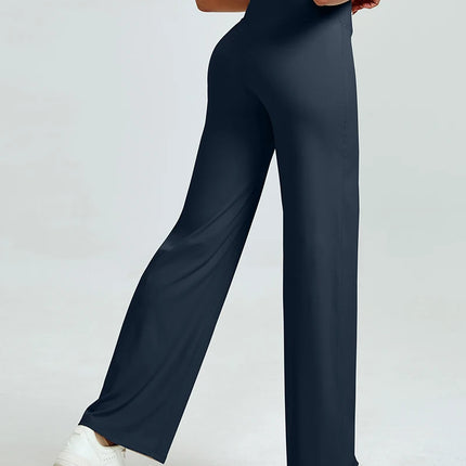 High Waisted Straight Leg Yoga Pants for Women, Naked Feeling Butt Lifting Loose Fit Workout Trousers, Slimming Gym Pants