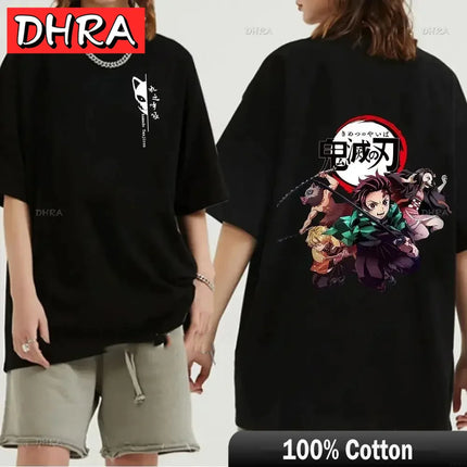 Japanese Anime Demon Slayer Graphic Zenitsu Shinobu T-Shirt Fashion Tanjiro Inosuke Zenitsu Womens T Shirt Men Tees Nezuko Tops