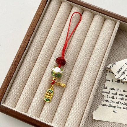 Sweet Cartoon Maneki Neko Key Chain Ceramic Ornament Lucky Cat Phone Charm Fortune Phone Lanyard Lucky Cat Phone Strap Girls