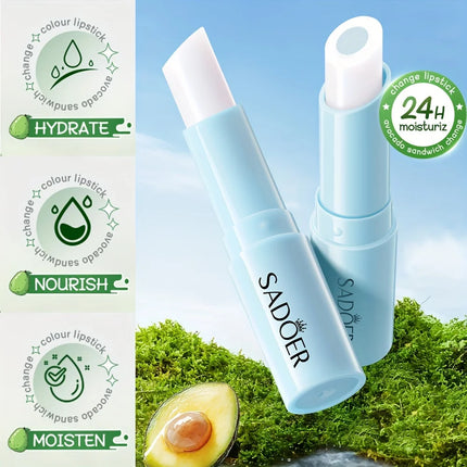 Avocado-Filled Temperature-Changing Moisturizing Lip Balm, Hydrating and Moisturizing Temperature-Changing Color Lip Balm 2.5g