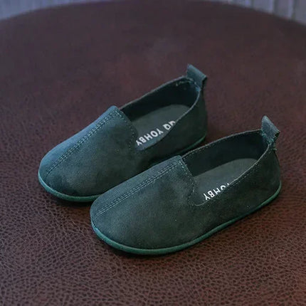 Children's Flat Shoes New Candy Color Simple Casual Shoes Loafers Slip-on Flats Lightweight Boys Girls Leather Shoes Moccasins