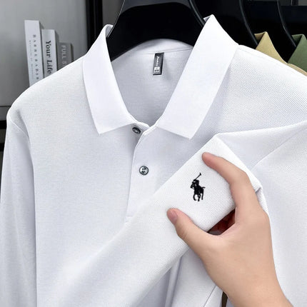 100% cotton fashionable spring autumn new Paul brand embroidered T-shirt men's comfortable skin-friendly long-sleeved polo shirt
