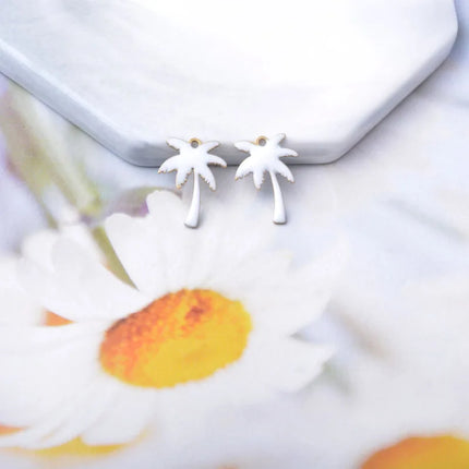 20pcs Copper Two-sided  Enamel coconut tree  Charms oil dripping Ear Pendant Necklace bracelet  jewelry decoration