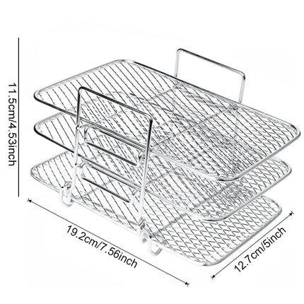 Air Fryer Universal Accessories Metal Oven Air Fryer Racks For Baking Stackable Grill Skewer Rack Fit All Airfryer 4.2Qt - 5.8Qt