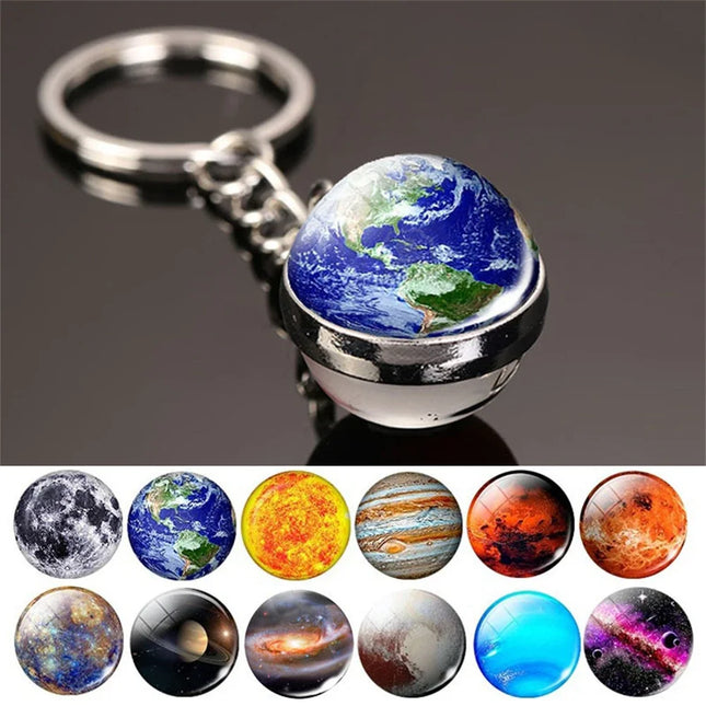 Glow In The Dark Key Chain Planet Key Ring Jupiter Keychain Women Men Bag Pendents  Car Key Accessories Gifts