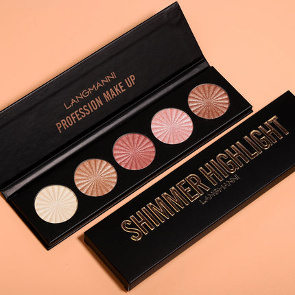 Highlighting and Contouring Palette 5 Colours All-in-One Makeup Palette Stereoscopic Natural Highlighting Makeup Palette