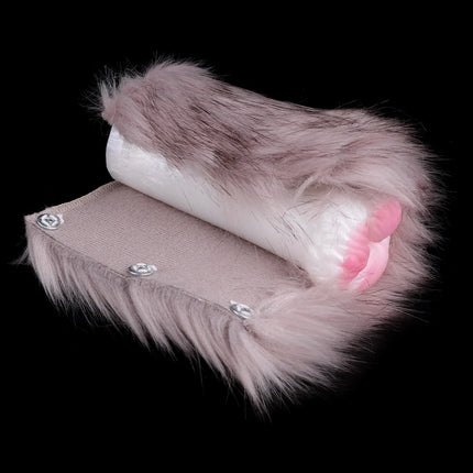 ELKKOST Silicone Animal Fantasy Male Masturbator with Fur Pocket Stroker Pussy Penis Sleeve Fake Vagina Anal Sex Toys for Men
