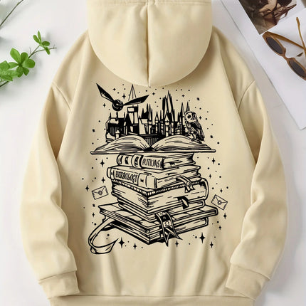 A Funny Book Printed Sweatshirt Women Harajuku Casual Loose Hooded Fashion Soft Comfortable Hoodies Autumn Warm Female Clothes