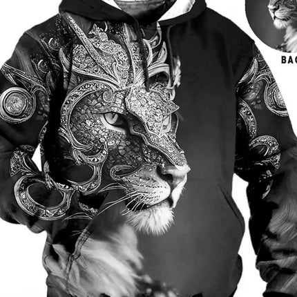 Men's Unisex Hoodie Fashion Pullover Hoodie Sweatshirt Hooded Animal Wolf Lion Dragon Tiger Print Daily 3D Print Casual Hoodies