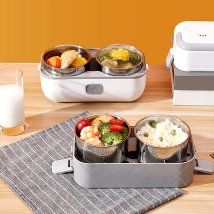 Electric Lunch Box 200W Rapid Heating Auto Shut Off Portable Food Heater with 4 Stainless Steel Containers for Work Travel