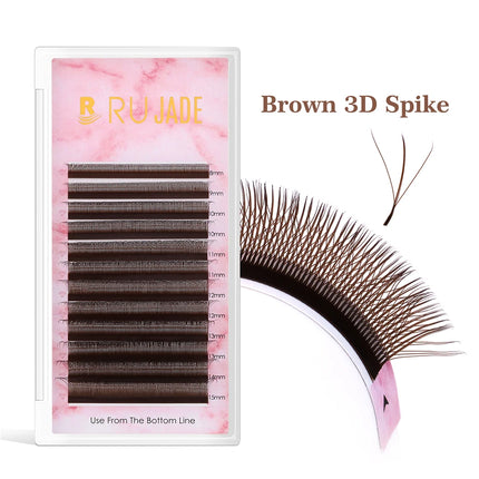 RUJADE 3D 4D 5D Premade Fans Eyelash Extension Y W Shape Fairy Spike Soft Automatic Blooming Faux Individual Clover Lash