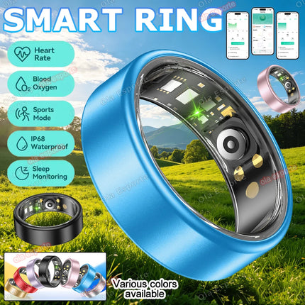 New Smart Ring Heart Rate Blood Pressure Sleep Monitoring Motion Tracking IP68 Waterproof Men Women Smartring 7 Colors Available