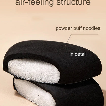 GECOMO Soft Triangular Black Powder Puff Wet And Dry Dual-use Concealer Makeup Cushion