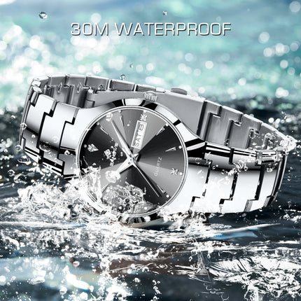 BANGWEI Luxury Business Men's Wristwatch Stainless Steel Waterproof Luminous Man Watch Date Week Fashion Quartz Watches For Men
