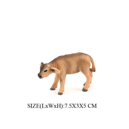 Simulation Texas Longhorn Bulls Musk OX Yak Cow Farm Animals Buffalo Calf Bull Model Figures  Home Decor Educational Toys
