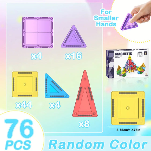 3.75cm Mini Magnetic Tiles Educational Magnetic Building Blocks Set Toy For Kids Children Holiday Gift