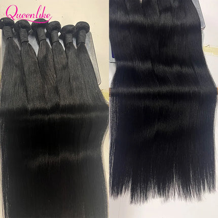 Queenlike 30 Inch Human Hair Bundles Brazilian Raw Hair Weave 1/3/4 Bundles Human Hair 26 28 30 Inch Straight Hair Extensions