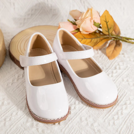 KIDSUN Black Fashion Children's Shoes Girl Formal Buckle Rubber Sole Leather Princess Dress Shoes Classic Size 21-32