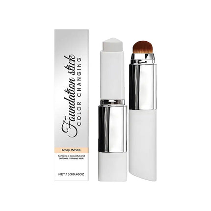 Lightweight Korean Changing Foundation Stick Hydrating Non-Sticky 20H Long-Wear Brightening Built-in Brush for All Skin Types