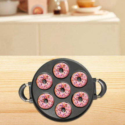 Donut Maker Pan Multipurpose Anti Scald Homemade Stovetop Baking Pan Donut Baking Pan for Snack Household Donut Party Tea Party