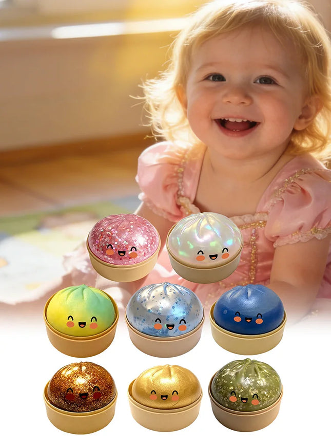 Dumpling Squishies Simulation Flash Dumpling Pressure Ball Slow Rebound Soft Pinch Decompression Home Office Decor Birthday Gift