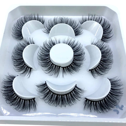 5 Pairs Fluffy Lashes 8-25mm 3D Mink Lashes Long Thick Natural False Eyelashes Wholesale Lashes Vendors Makeup Mink Eyelashes