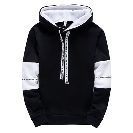 Mens Hooded Sweatshirt Casual Sports Tops Fashion Classic BlackWhite Simplicity Pullover Jogging Pants Street Tracksuit Clothing