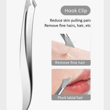4 pcs/set New Arrival Professional Stainless Steel Tweezer Eyebrow Face Nose Hair Clip Remover Tool Clip