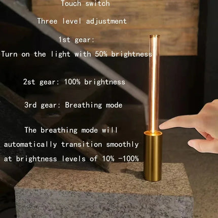 Modern Minimalist Breathing Atmosphere Lamp Touch Desk Lamp Rechargeable Lamp For Restaurant Bedroom Bedside Small Night Light