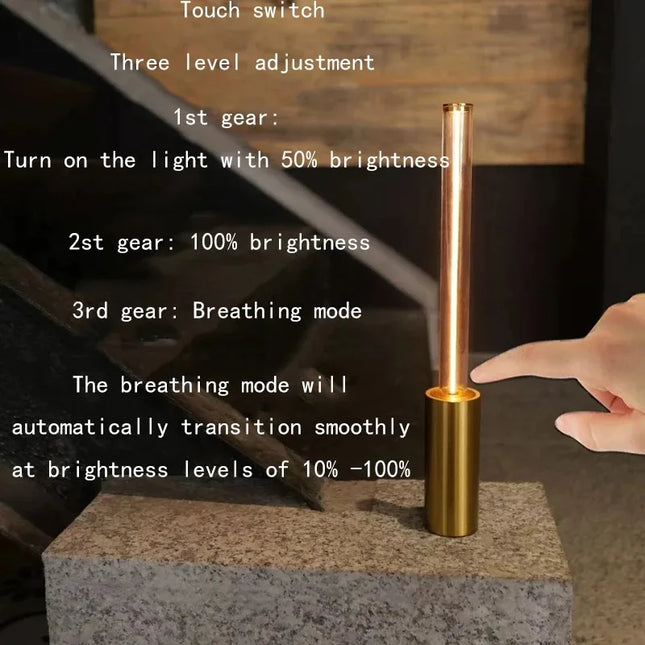 Modern Minimalist Breathing Atmosphere Lamp Touch Desk Lamp Rechargeable Lamp For Restaurant Bedroom Bedside Small Night Light