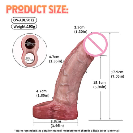 ORALSX Soft Liquid Silicone Penis Sleeve Dlosed Large Size Simulation Penis Enlargement Sleeve G spot Stimulation Couple Sex Toy