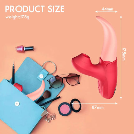 2 in1 Tongue Licking Oral Sucking Vibrator for Women Clit Stimulator Female Masturbation Sucker Lick Vaginal Massager Sex Toy