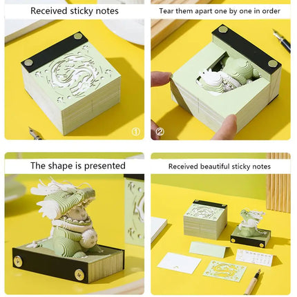 3D Notepad Cute Bunny 3D Memo Pad Animal Sticky Note Art Notes Block Office Accessories Birthday Gifts For Kids Friends