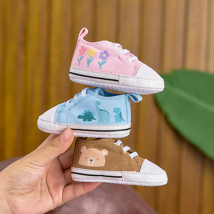 0-12months Infant Girl Boy High Top Shoes Floral Animal Sneaker  for baby girls  boys