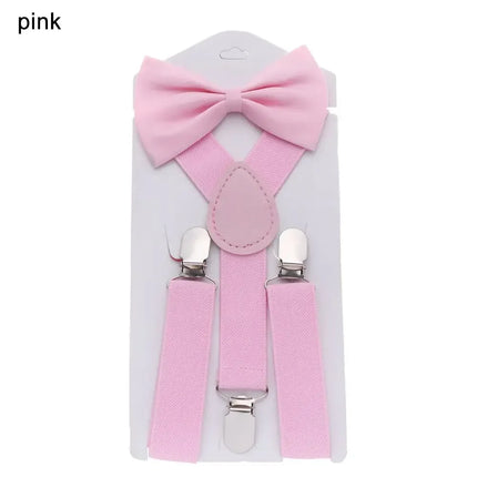 1 Pcs Elastic Suspenders with Tie New Fashion Suspenders Children Boys Girls with Bow Tie Adjustable Straps Accessories for Kids