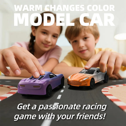 Mini Car Inertia Pull Back 1:64 Alloy Racing Toy with Temperature Sensitive Color Changing Magic Crash-Resistant Fun Gift