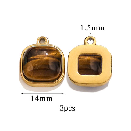 2-5pcs Stainless Steel Water Drop Butterfly Cross Natural Stone Pendant DIY Fashion Jewelry Accessories Manufacturing Supplies