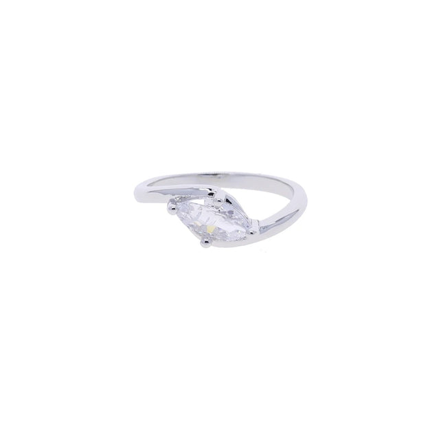 New Size 4 Cocktail Finger Rings for Women Bezel Setting Marquise Cubic Zirconia 18K Gold and Platinum Plated Color for Party