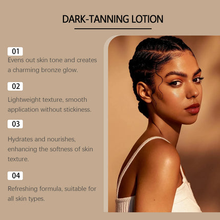 Coconut Oil Dark Tanning Lotion Moisturizing Accelerator for Deep Bronze Glow Tanning Cream for Tanning Bed & Outdoor Use