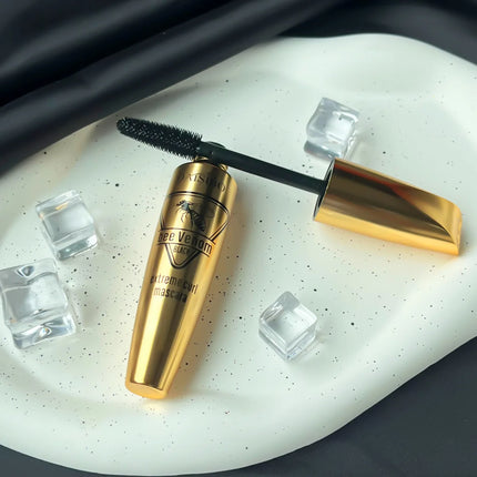 5D Waterproof Mascara Lengthens Eyelashes Extension Black Silk Fiber Mascara Female Makeup Cosmetic Bee Venom Curled Masc