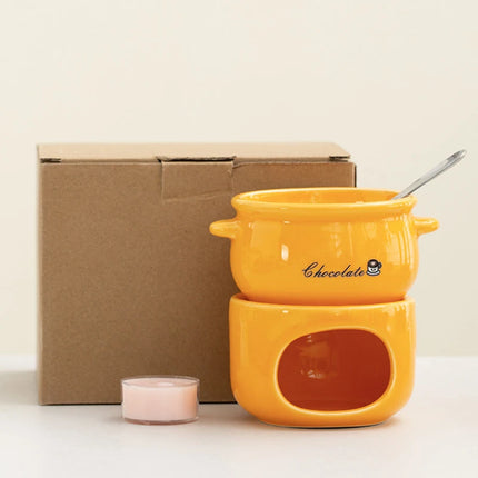 Ceramic Chocolate Melting Pot Heater Household Constant Temperature Mini Ice Cream And Cheese Melting Machine,With Candle Warm