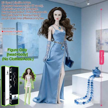 12.6in 1/6 Ball-Jointed BJD/MJD - 12-Joint Posable, Realistic Skin, Collector’s Premium Gift (Figure Only)