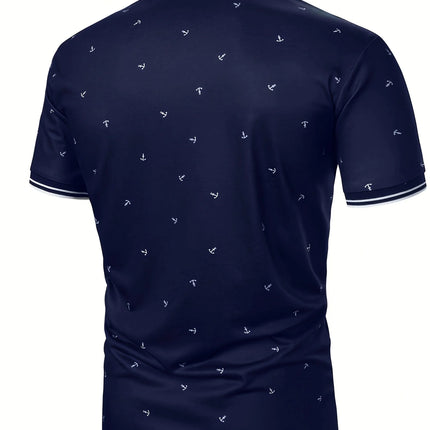 2026 Popular Men's Short Sleeved Polo Shirt 3D Digital Men's Fashion Casual Splicing Polka Dot Short Sleeved Fashion Polo Shirt