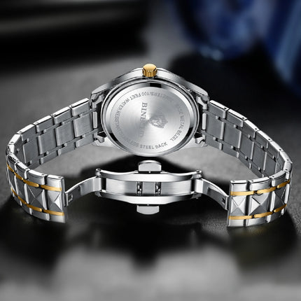 Business Watch Men's Watch 30M Waterproof Calendar Date Function Rhinestone Stainless Steel Watchband Male Quartz Watch Gift